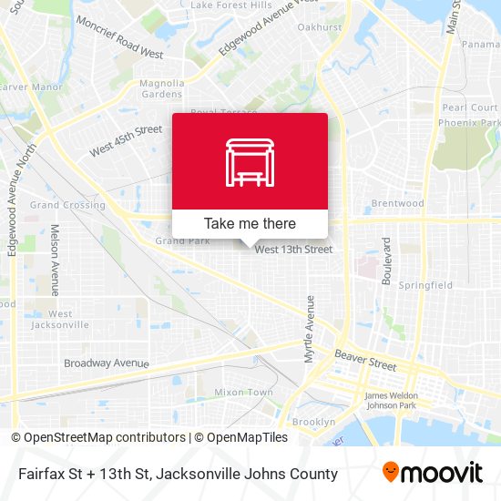 Fairfax St + 13th St map