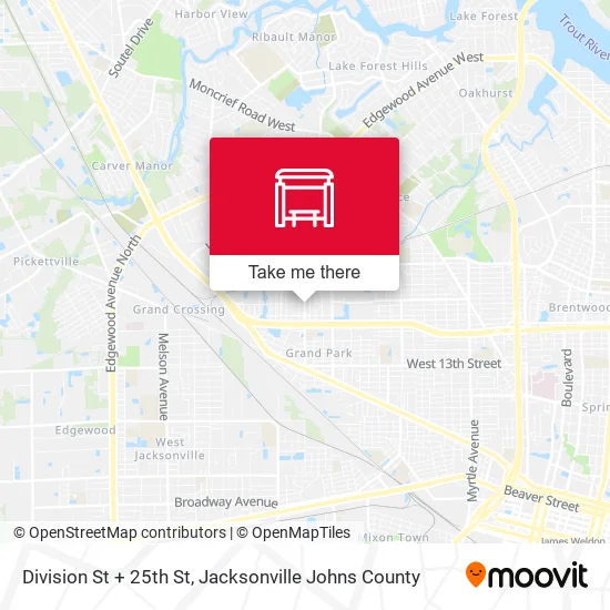Division St + 25th St map