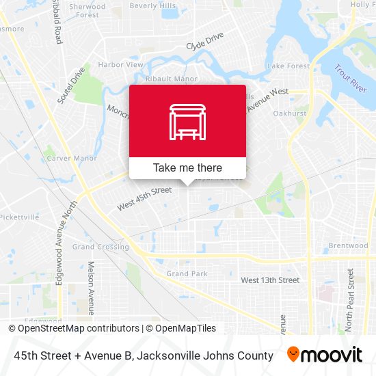 Moncrief Rd + Avenue B map