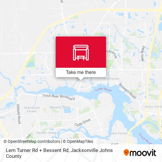 Lem Turner Rd + Bessent Rd map