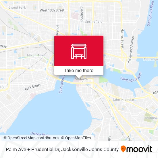 Palm Ave + Prudential Dr map