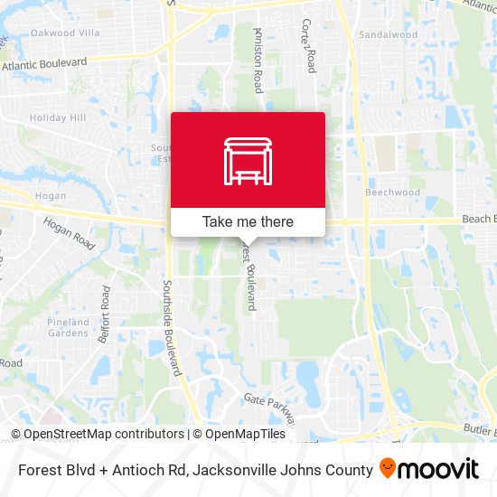 Forest Blvd + Antioch Rd map