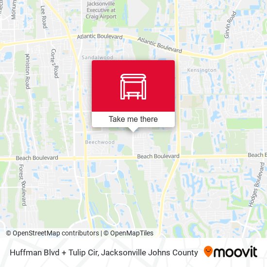 Huffman Blvd + Tulip Cir map