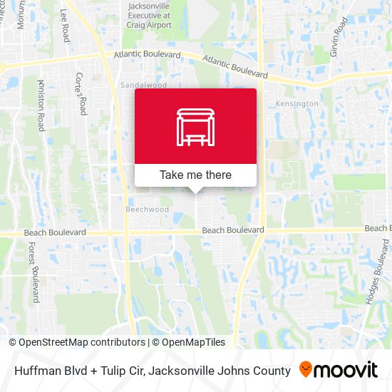 Huffman Blvd + Tulip Cir map