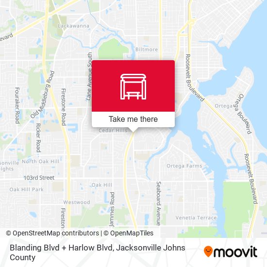 Blanding Blvd + Harlow Blvd map
