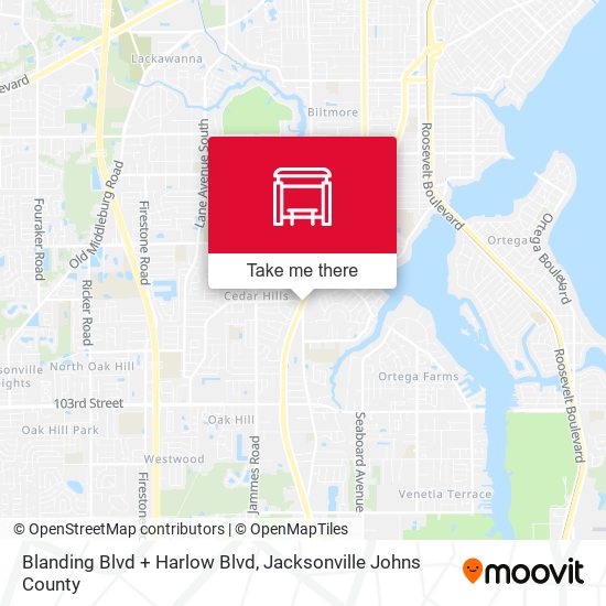 Mapa de Blanding Blvd + Harlow Blvd