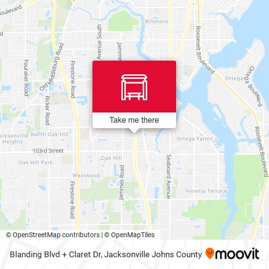 Blanding Blvd + Claret Dr map