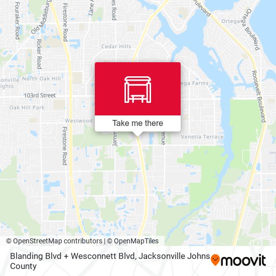 Blanding Blvd + Wesconnett Blvd map
