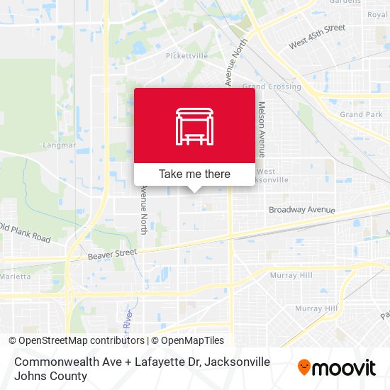 Commonwealth Ave + Lafayette Dr map