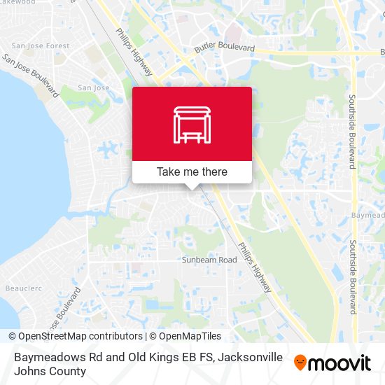 Baymeadows Rd and Old Kings EB FS map