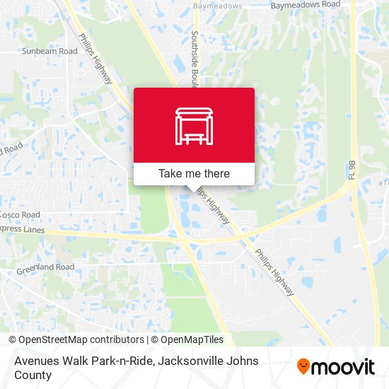 Avenues Walk Park-n-Ride map