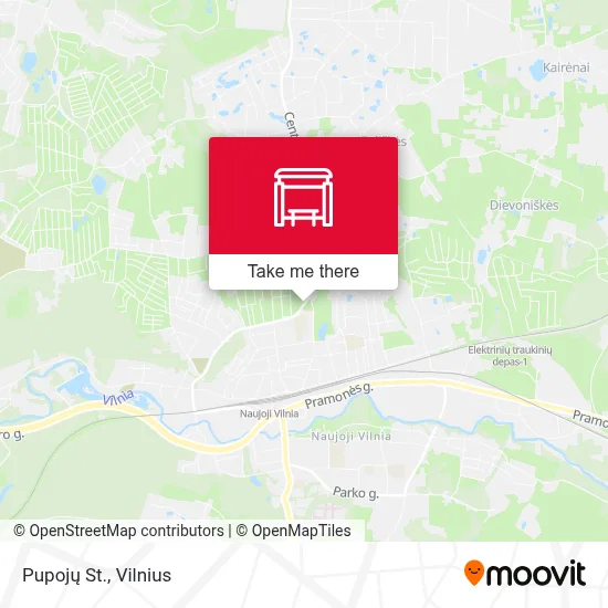 Pupojų St. map