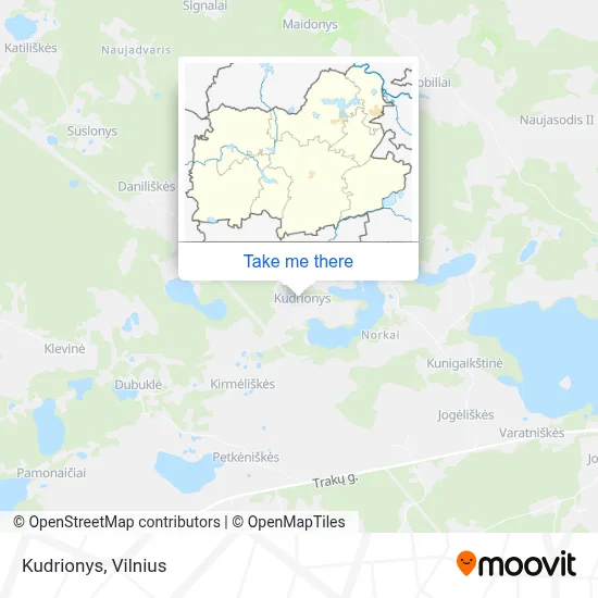 Kudrionys map
