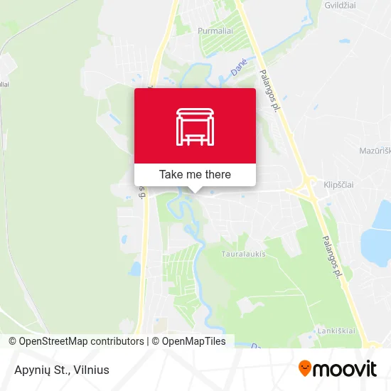 Apynių St. map
