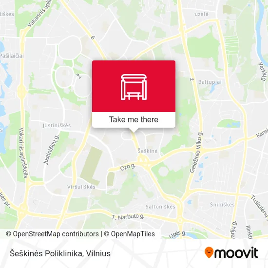 Карта Šeškinės Poliklinika