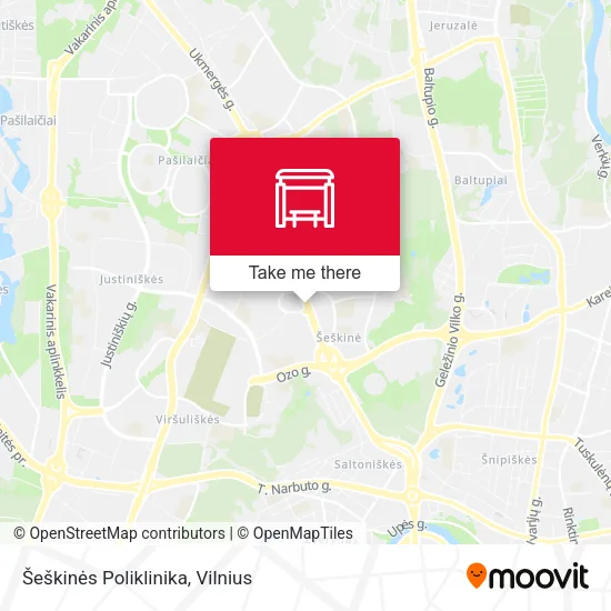 Карта Šeškinės Poliklinika