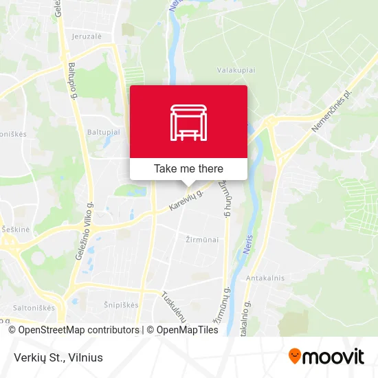 Карта Verkių St.
