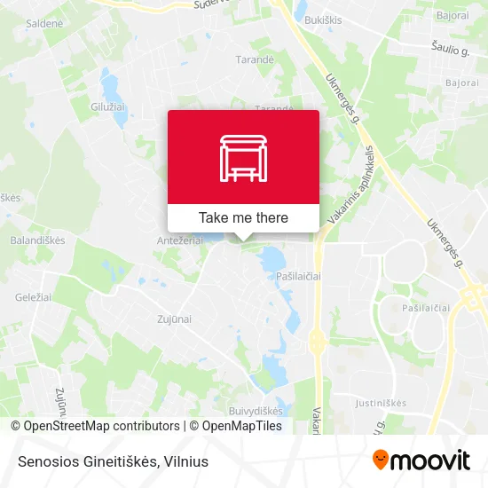Карта Senosios Gineitiškės