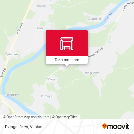 Карта Dzingeliškės