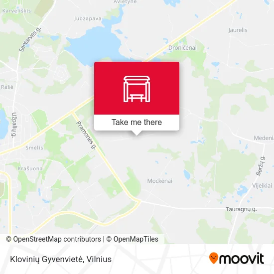 Карта Klovinių Gyvenvietė