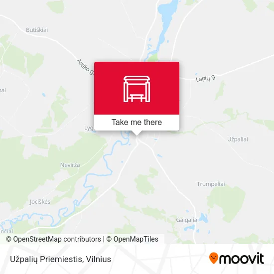 Карта Užpalių Priemiestis