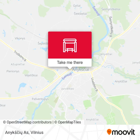 Карта Anykščių As