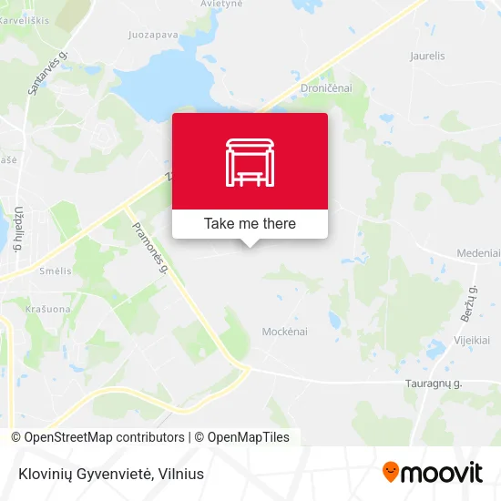 Карта Klovinių Gyvenvietė