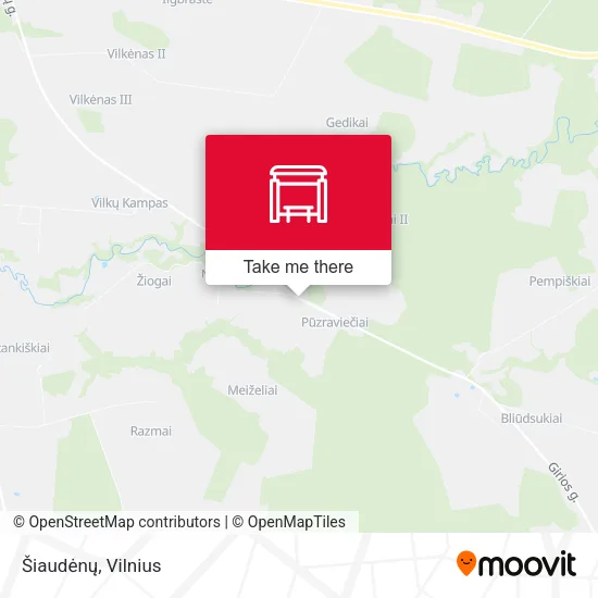 Карта Šiaudėnų