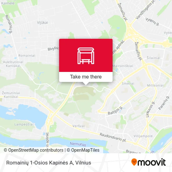 Карта Romainių 1-Osios Kapinės A