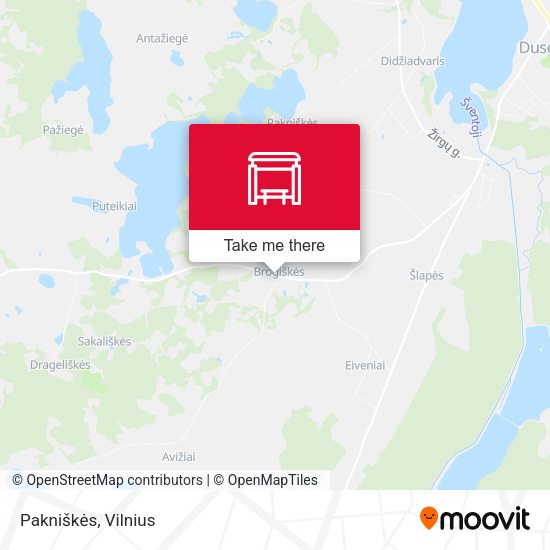 Карта Pakniškės