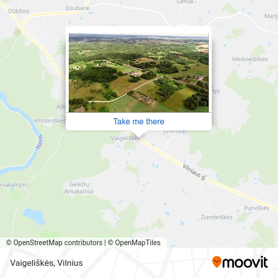 Карта Vaigeliškės