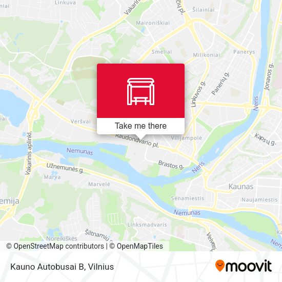 Карта Kauno Autobusai B