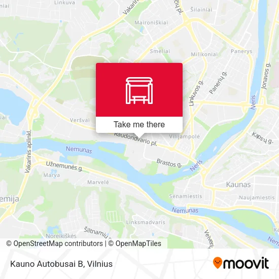 Карта Kauno Autobusai B