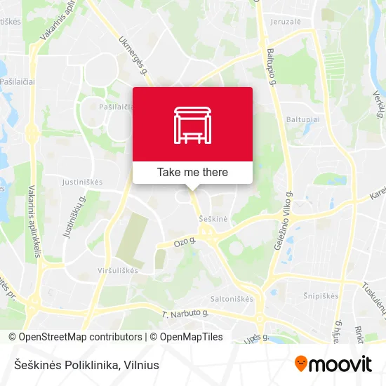 Карта Šeškinės Poliklinika