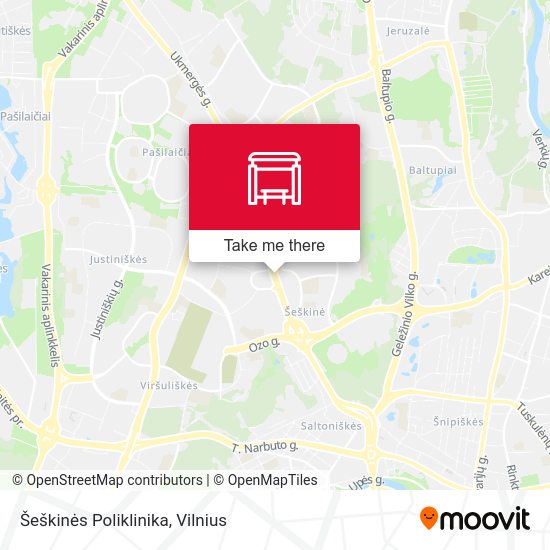 Карта Šeškinės Poliklinika