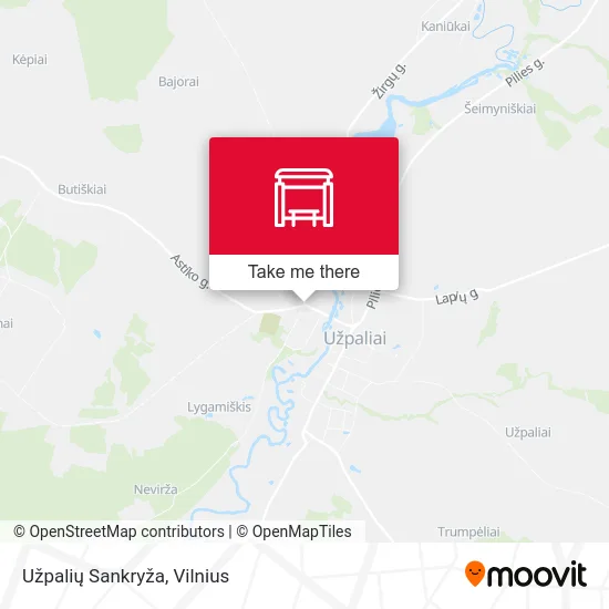 Карта Užpalių Sankryža
