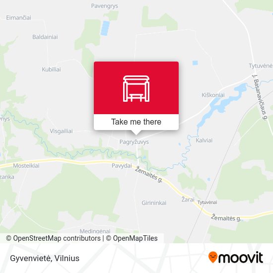 Карта Gyvenvietė