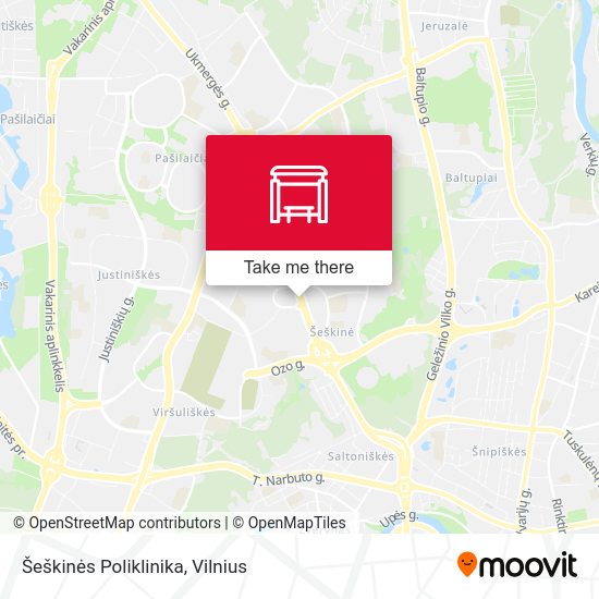 Карта Šeškinės Poliklinika