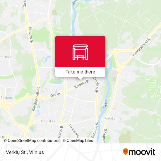 Verkių St. map