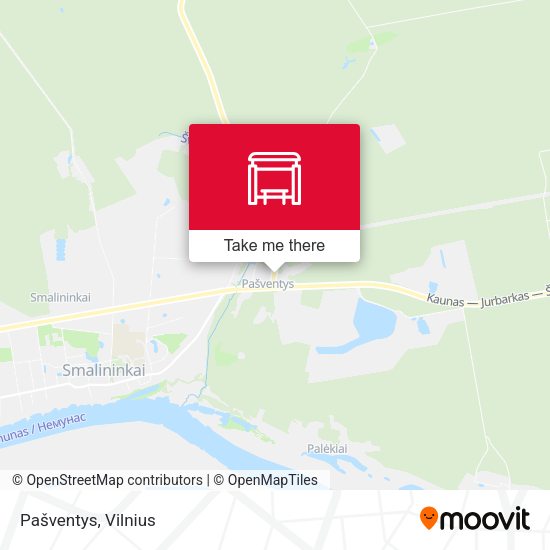 Карта Pašventys