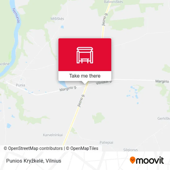 Карта Punios Kryžkelė