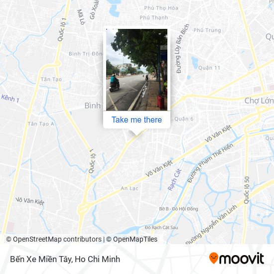Bến Xe Miền Tây map