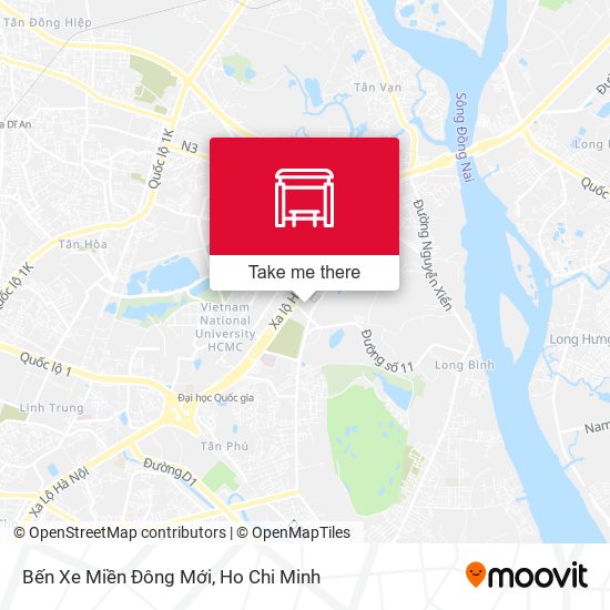 Bến Xe Miền Đông Mới map