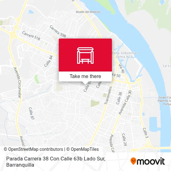 Mapa de Parada Carrera 38 Con Calle 63b Lado Sur