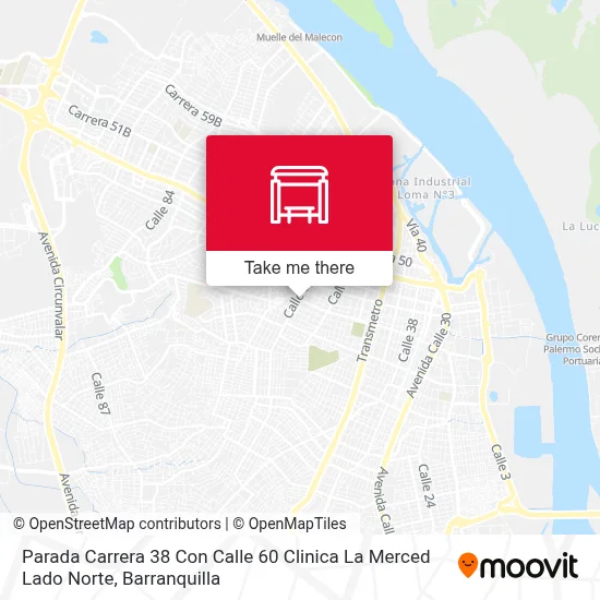 Mapa de Parada Carrera 38 Con Calle 60 Clinica La Merced Lado Norte