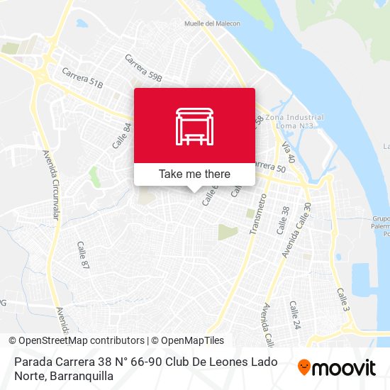 Mapa de Parada Carrera 38 N° 66-90 Club De Leones Lado Norte
