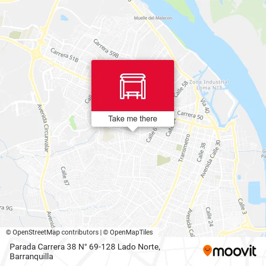 Mapa de Parada Carrera 38 N° 69-128 Lado Norte