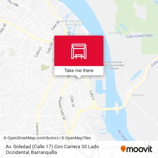 Mapa de Av. Soledad (Calle 17) Con Carrera 30 Lado Occidental