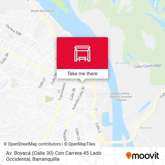 Mapa de Av. Boyacá (Calle 30) Con Carrera 45 Lado Occidental