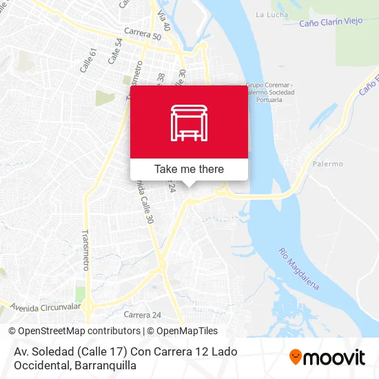 Mapa de Av. Soledad (Calle 17) Con Carrera 12 Lado Occidental